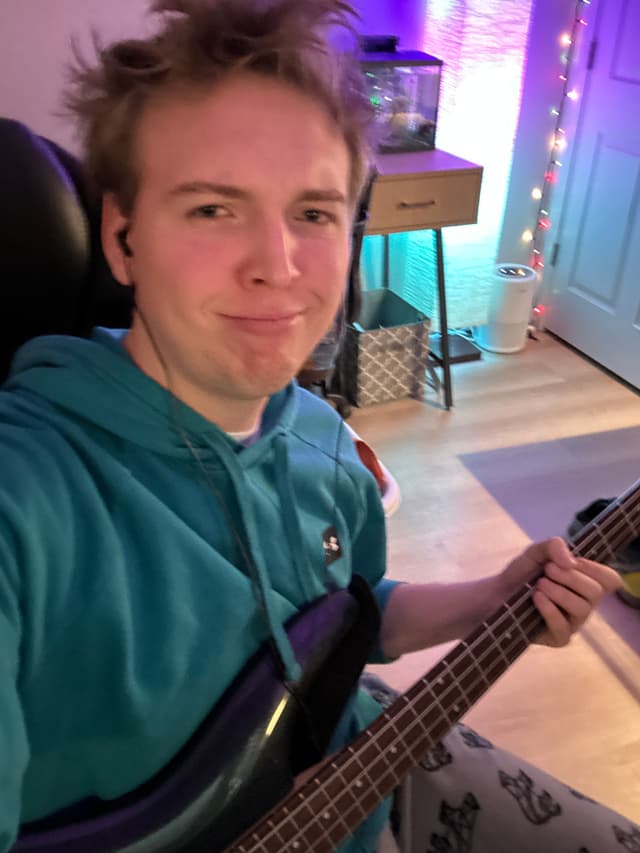 Me playing my bass guitar